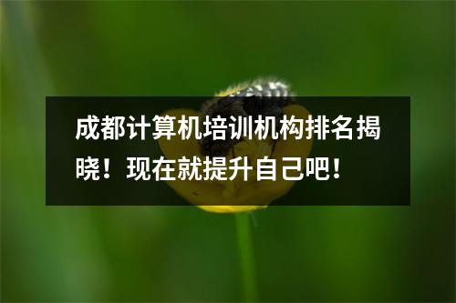 成都计算机培训机构排名揭晓!现在就提升自己吧!