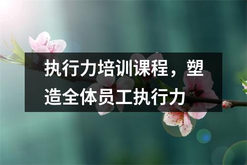 执行力培训课程,塑造全体员工执行力