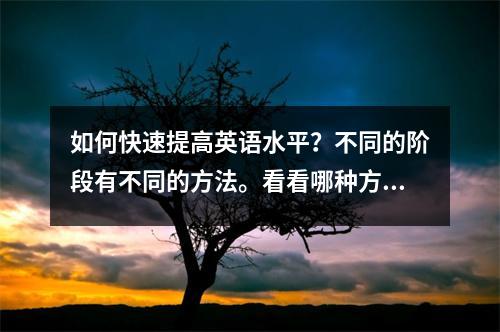 如何快速提高英语水平?不同的阶段有不同的方法。看看哪种方法适合您。
