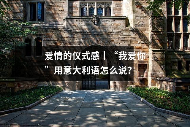 爱情的仪式感丨“我爱你”用意大利语怎么说?