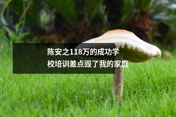 陈安之118万的成功学校培训差点毁了我的家庭