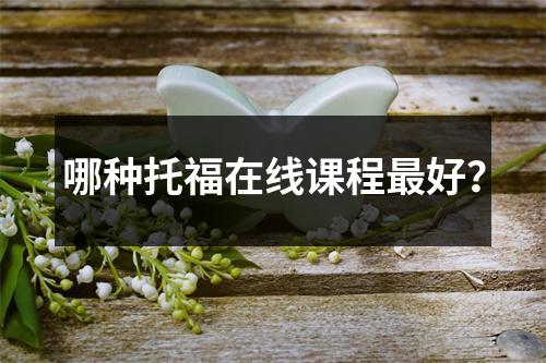 哪种托福在线课程最好?