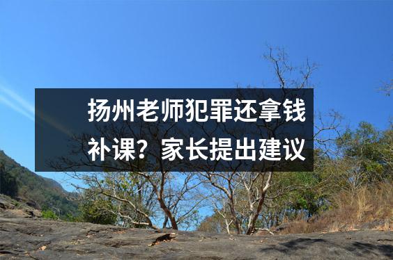 扬州老师犯罪还拿钱补课?家长提出建议