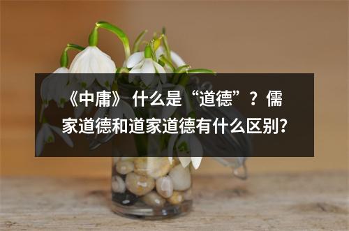《中庸》 什么是“道德”?儒家道德和道家道德有什么区别?