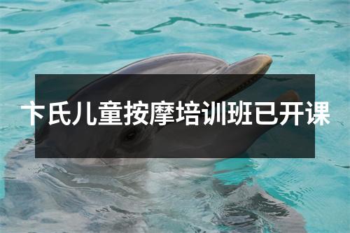 卞氏儿童按摩培训班已开课