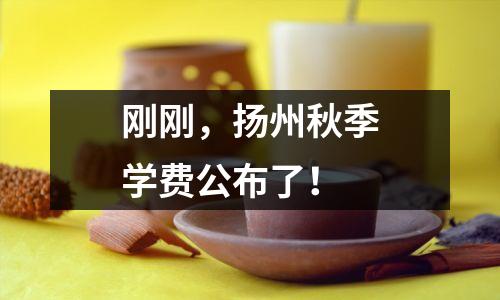 刚刚,扬州秋季学费公布了!