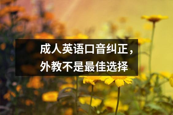 成人英语口音纠正,外教不是最佳选择