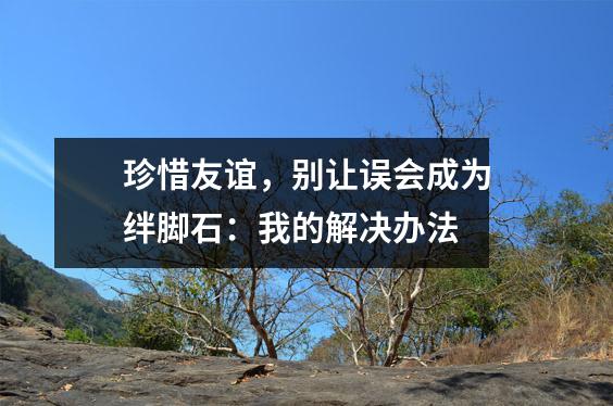 珍惜友谊，别让误会成为绊脚石：我的解决办法