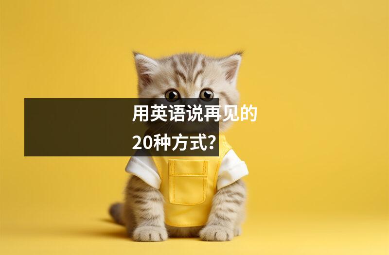 用英语说再见的20种方式?