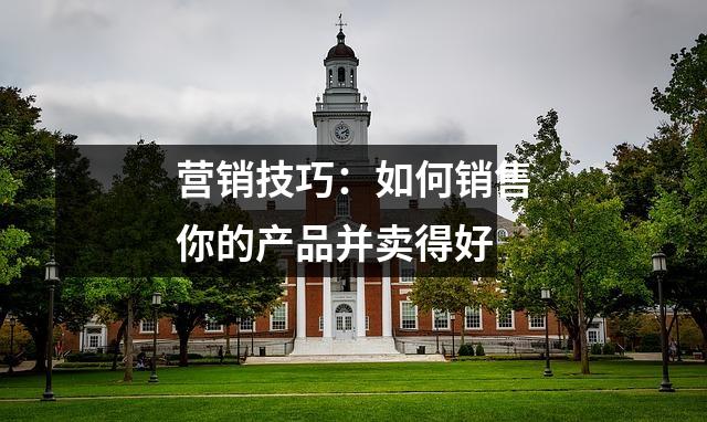 营销技巧：如何销售你的产品并卖得好