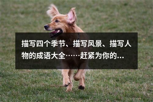 描写四个季节、描写风景、描写人物的成语大全……赶紧为你的孩子收藏吧!
