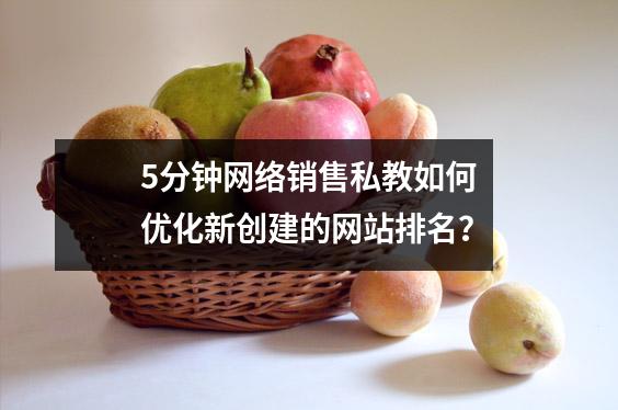 5分钟网络销售私教如何优化新创建的网站排名?