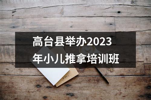 高台县举办2023年小儿推拿培训班
