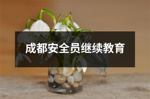成都安全员继续教育