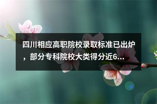 四川相应高职院校录取标准已出炉,部分专科院校大类得分近600分。