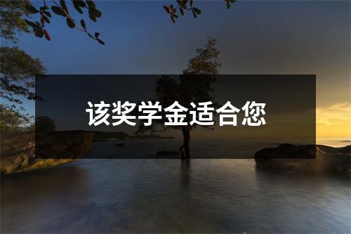 该奖学金适合您