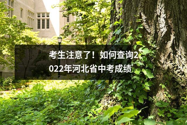 考生注意了!如何查询2022年河北省中考成绩
