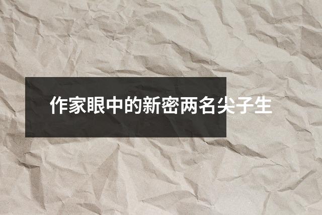 作家眼中的新密两名尖子生