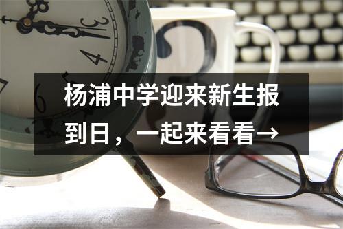 杨浦中学迎来新生报到日,一起来看看→