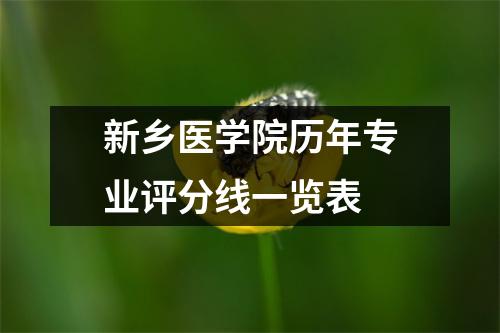 新乡医学院历年专业评分线一览表