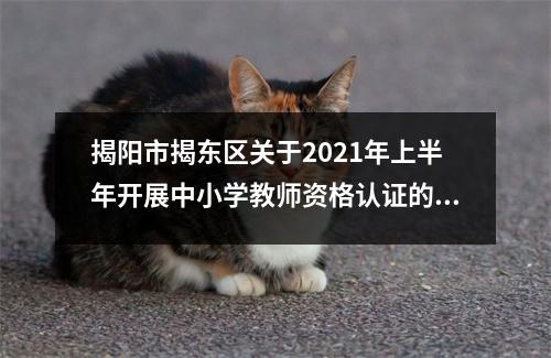 揭阳市揭东区关于2021年上半年开展中小学教师资格认证的公告