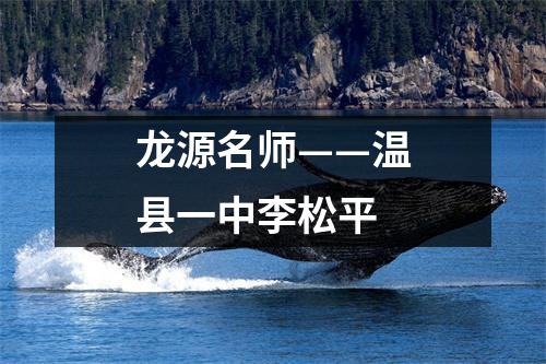 龙源名师——温县一中李松平