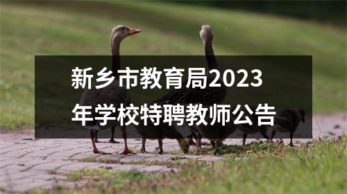 新乡市教育局2023年学校特聘教师公告