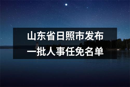山东省日照市发布一批人事任免名单