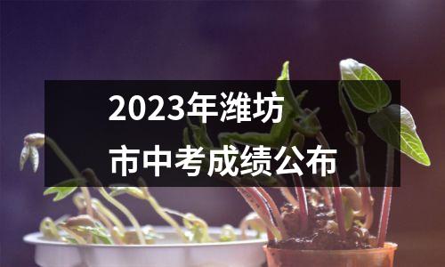 2023年潍坊市中考成绩公布