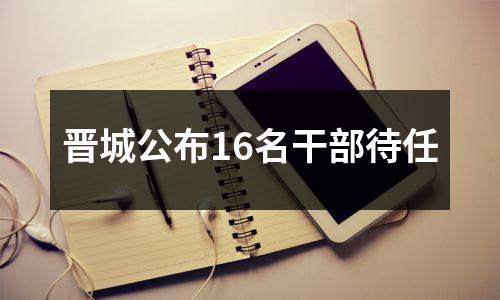 晋城公布16名干部待任
