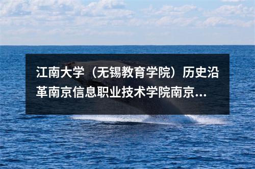 江南大学(无锡教育学院)历史沿革南京信息职业技术学院南京视觉艺术职业学院
