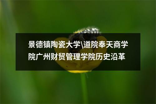 景德镇陶瓷大学\道院奉天商学院广州财贸管理学院历史沿革