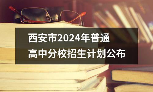 西安市2024年普通高中分校招生计划公布