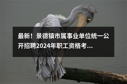 最新!景德镇市属事业单位统一公开招聘2024年职工资格考试人员公告