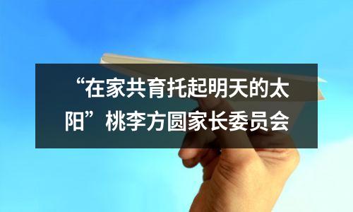 “在家共育托起明天的太阳”桃李方圆家长委员会