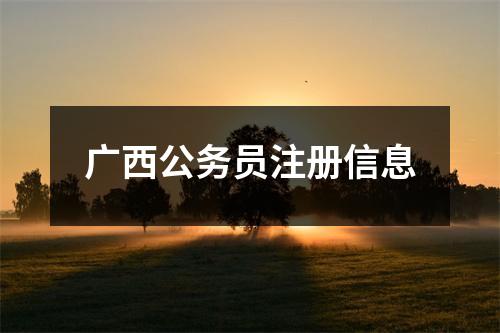 广西公务员注册信息