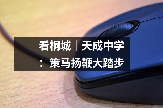 看桐城|天成中学:策马扬鞭大踏步