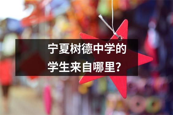 宁夏树德中学的学生来自哪里?