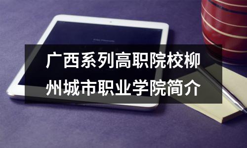 广西系列高职院校柳州城市职业学院简介