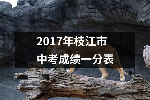 2017年枝江市中考成绩一分表