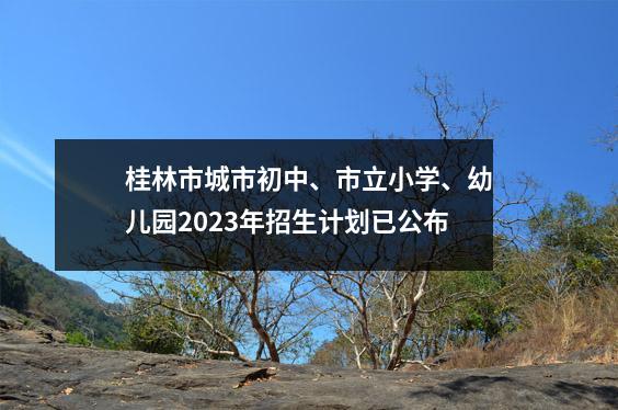桂林市城市初中、市立小学、幼儿园2023年招生计划已公布