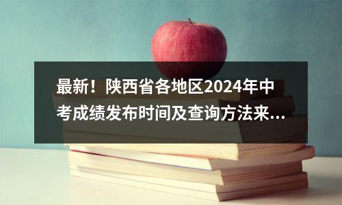 最新!陕西省各地区2024年中考成绩发布时间及查询方法来了!