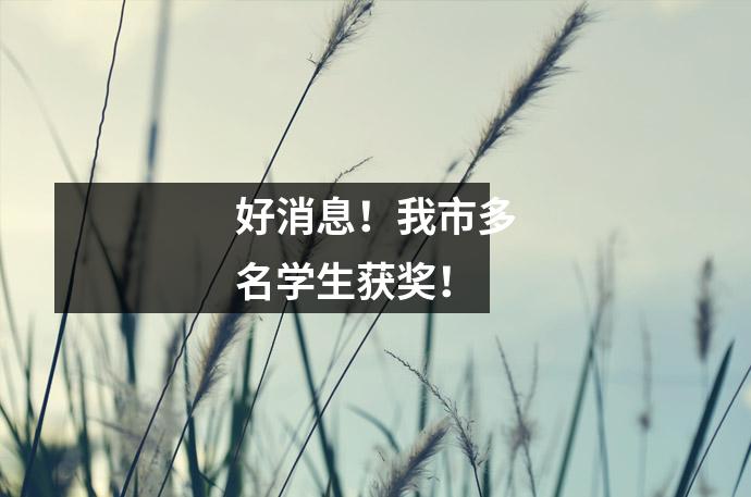好消息!我市多名学生获奖!