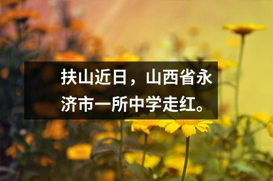 扶山近日,山西省永济市一所中学走红。