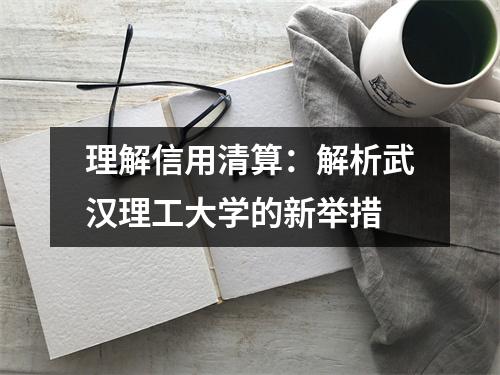 理解信用清算:解析武汉理工大学的新举措