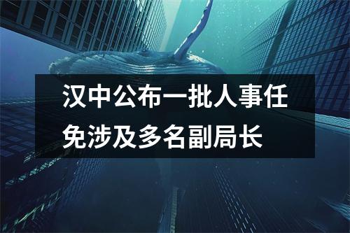 汉中公布一批人事任免涉及多名副局长