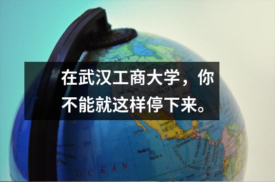 在武汉工商大学,你不能就这样停下来。