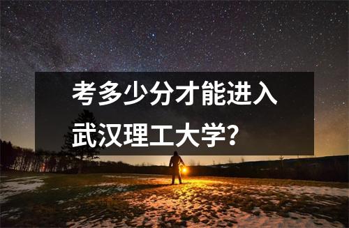 考多少分才能进入武汉理工大学?