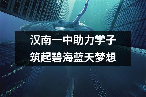汉南一中助力学子筑起碧海蓝天梦想