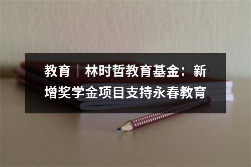 教育|林时哲教育基金:新增奖学金项目支持永春教育